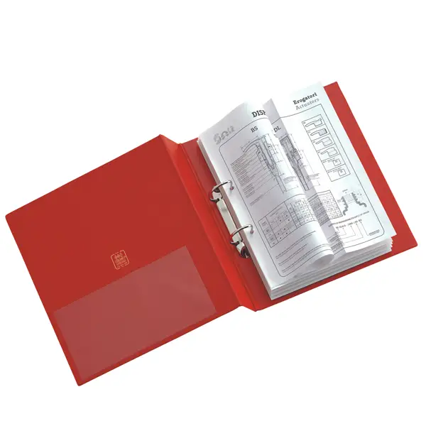 1x Raccoglitore STELVIO 65 A4 2Q rosso 22x30cm SEI ROTA