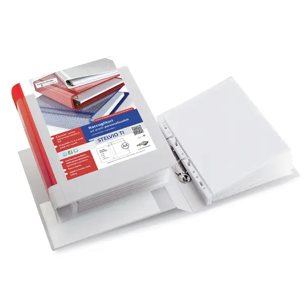 1x Raccoglitore STELVIO TI 40 A4 2D 22x30cm bianco personalizzabile SEI ROTA
