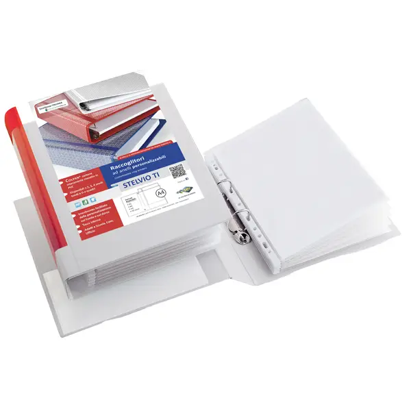 1x Raccoglitore STELVIO TI 13 A4 4R 22x30cm bianco personalizzabile SEI ROTA