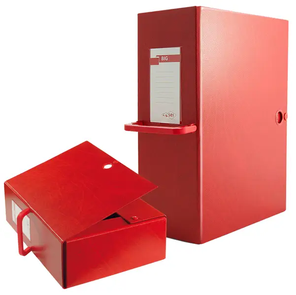 1x Scatola archivio Big 120 250x350mm rosso c/maniglia Sei Rota