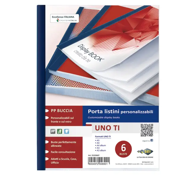 1x Portalistini personalizzabile UnoTI 22x30cm 6 buste Sei Rota