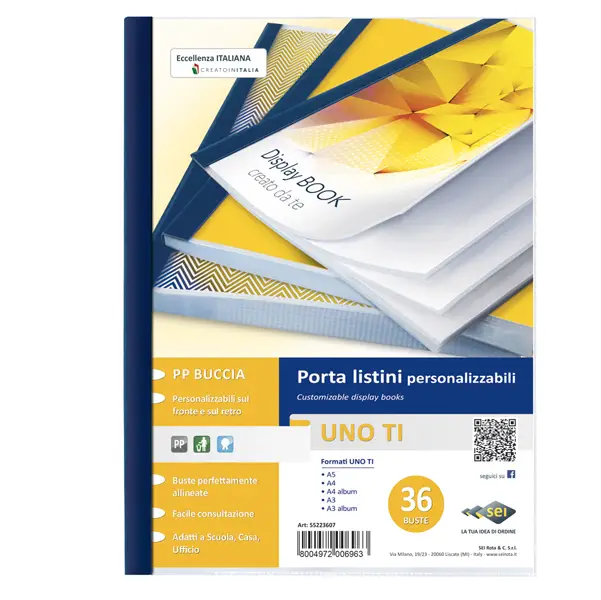 1x Portalistini personalizzabile UnoTI 22x30cm 36 buste Sei Rota