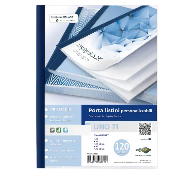 1x Portalistini personalizzabile UnoTI 22x30cm 120 buste Sei Rota