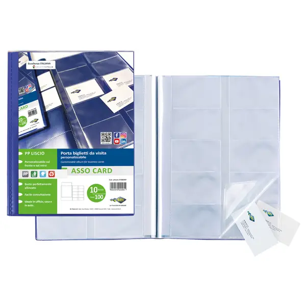 1x PORTA BIGLIETTI DA VISITA ASSO CARD 21X29.7CM (A4)
