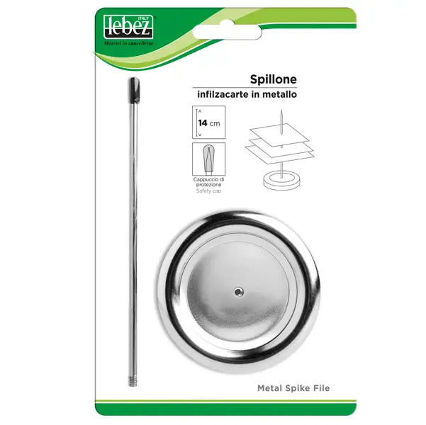 1x SPILLONE INFILZACARTE METALLO C/CAPPUCCIO ART.93