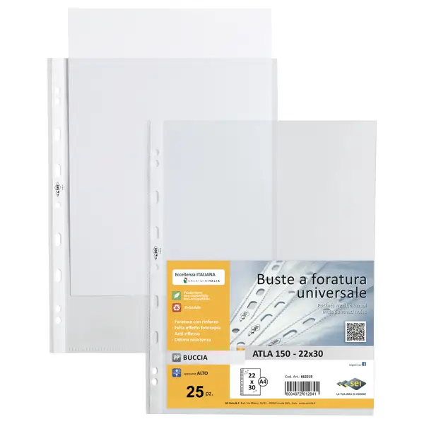 1x 25 buste forate ATLA 150 BA 22x30cm pesanti SEI ROTA
