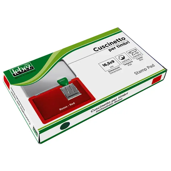 1x CUSCINETTO TIMBRI 16,5X9CM ROSSO ART.1482 LEBEZ