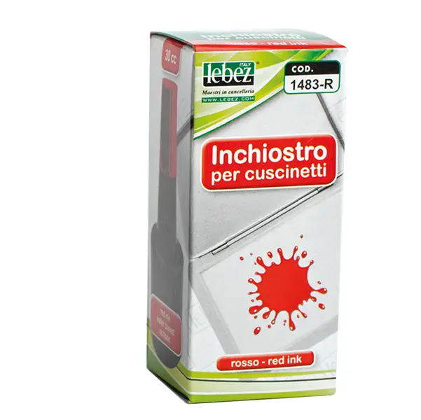 1x INCHIOSTRO ROSSO 30ml ART.1483 S/OLIO X CUSCINETTI LEBEZ