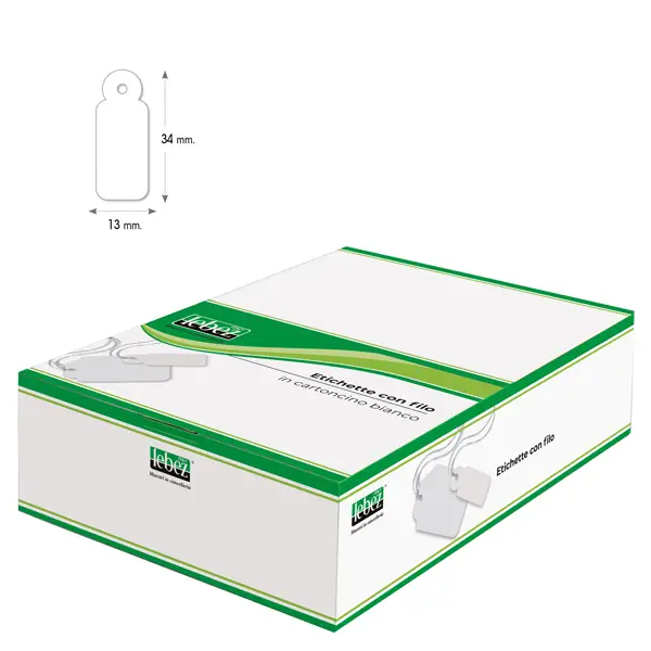 1x SCATOLA 1000 ETICHETTE CON FILO A386 (13X34MM)