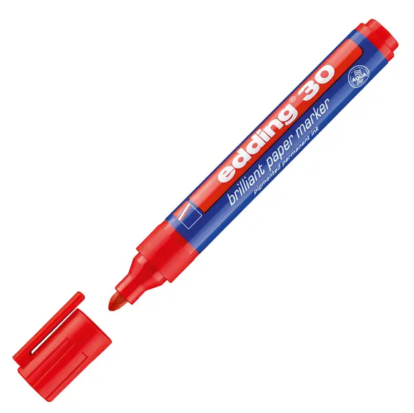 1x MARCATORE EDDING 30 PERMANENTE PUNTA TONDA ROSSO