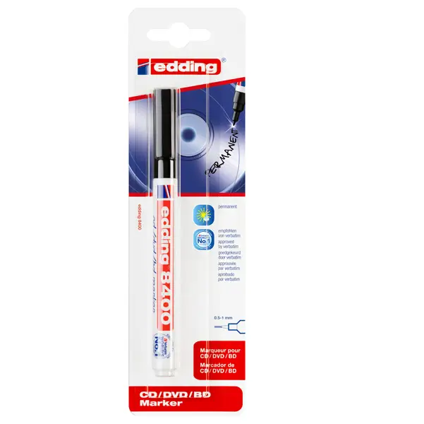 10x Marcatore permanente EDDING 8400 per CD-DVD 1,0mm nero