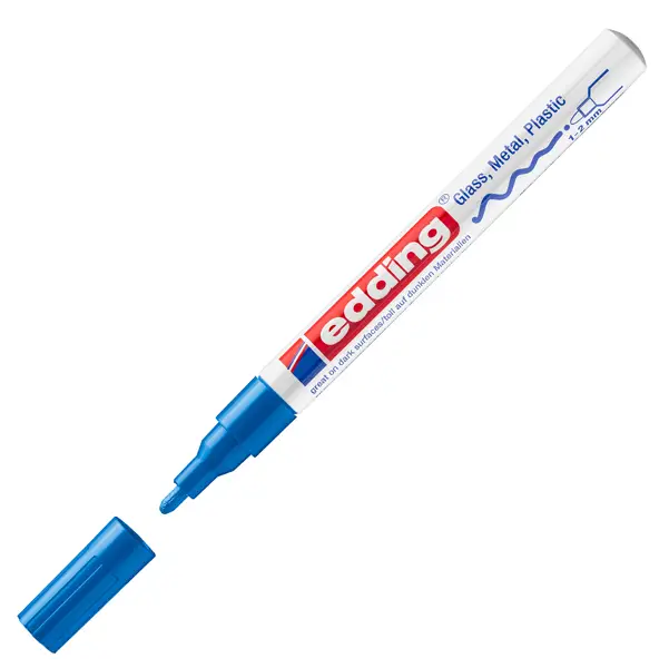 1x Marcatore EDDING 751 punta fine vernice blu