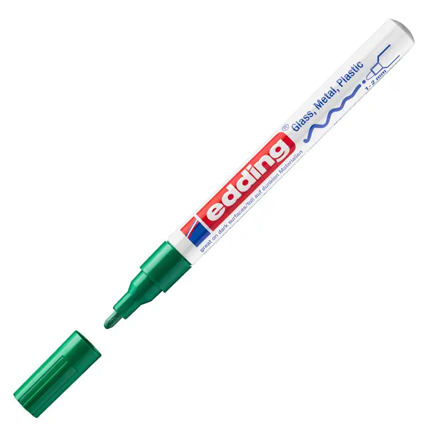1x Marcatore EDDING 751 punta fine vernice verde