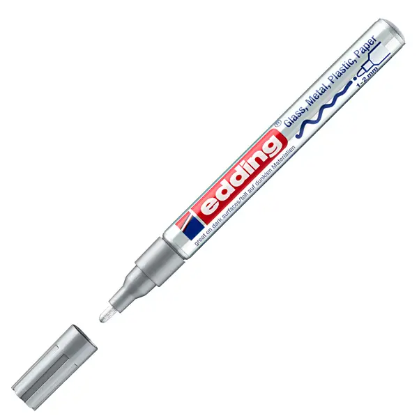 1x Marcatore EDDING 751 punta fine vernice argento