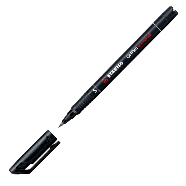 10x PENNARELLO STABILO OHPEN 841 PERMANENTE SUPERFINE NERO