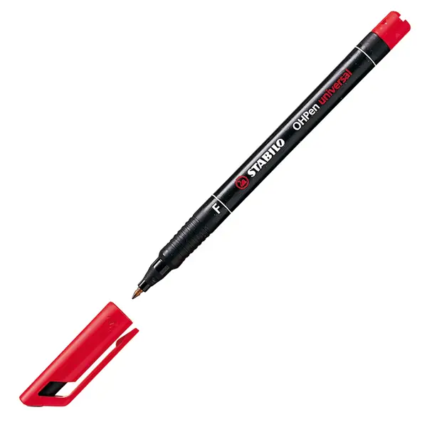 10x PENNARELLO STABILO OHPEN 842 PERMANENTE FINE ROSSO