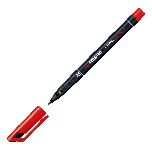 10x PENNARELLO STABILO OHPEN 843 PERMANENTE MEDIO ROSSO