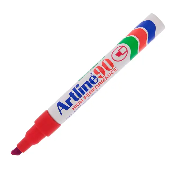 1x Marcatore artline A 90 permanente punta scalpello rosso