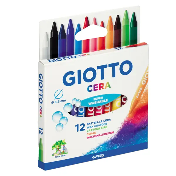 1x ASTUCCIO 12 PASTELLI CERA 90mm D 8.5mmGIOTTO