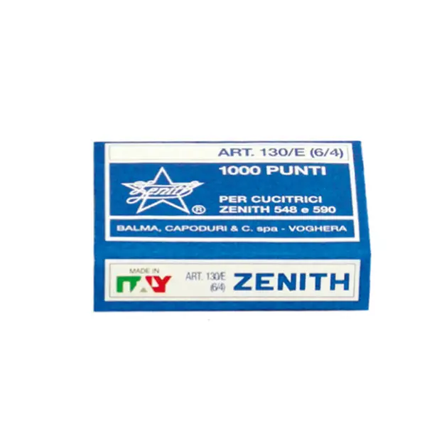 10x SCATOLA 1000 PUNTI ZENITH 130/E (6/4) IN ACCIAIO NATURALE