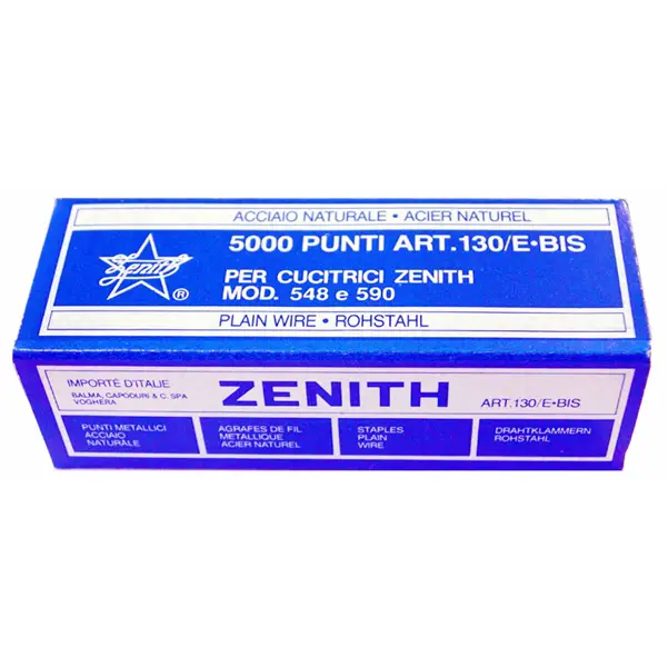 10x SCATOLA 5000 PUNTI ZENITH 130/E BIS (6/4) IN ACCIAIO NATURALE