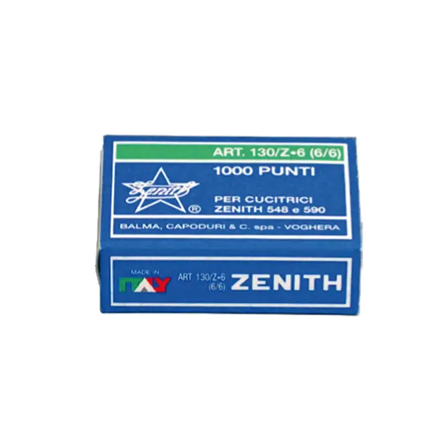 10x SCATOLA 1000 PUNTI ZENITH 130/Z6 (6/6) IN ACCIAIO ZINCATO