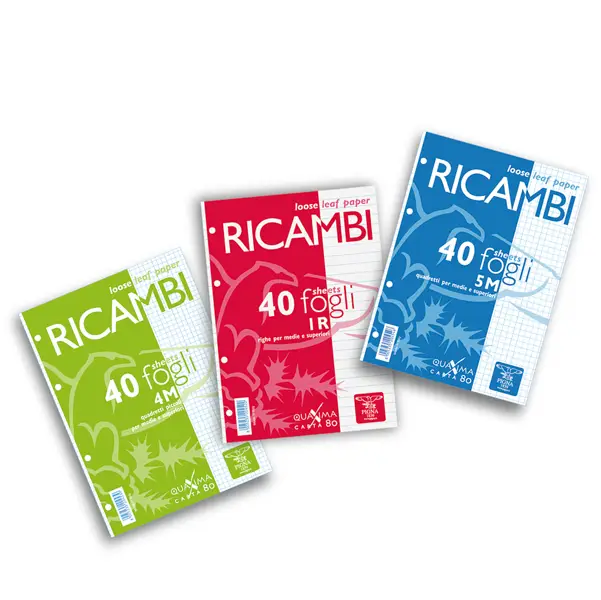 1x RICAMBI FORATI A5 1RIGO 80GR QUAXIMA 40FG 80GR PIGNA
