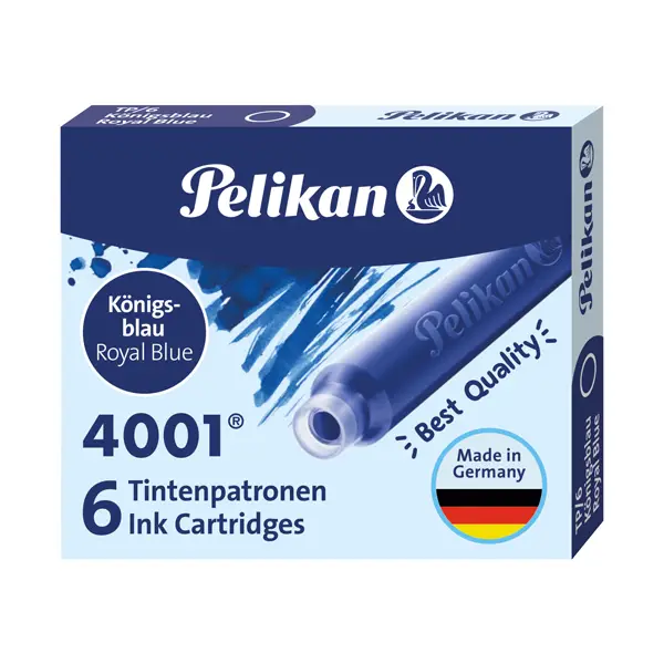 1x SCATOLA 6 CARTUCCE INCHIOSTRO TP/6 BLU ROYAL PELIKAN 4001 (0ATM01)