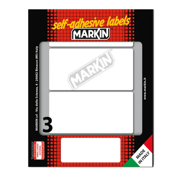 25x Etichetta adesiva bianca 100x46mm (10fogli x 3etichette) Markin