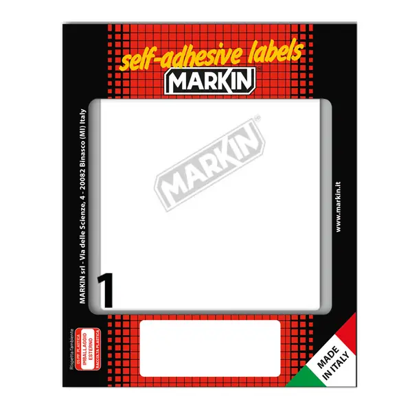 25x Etichetta adesiva bianca 142x110mm (10fogli x 1etichetta) Markin