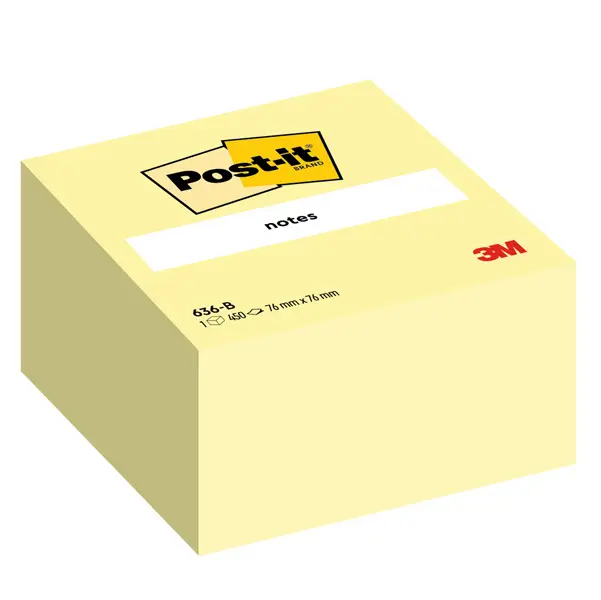 1x BLOCCO CUBO 450fg Post-itR Giallo Canary 76x76mm 636-B