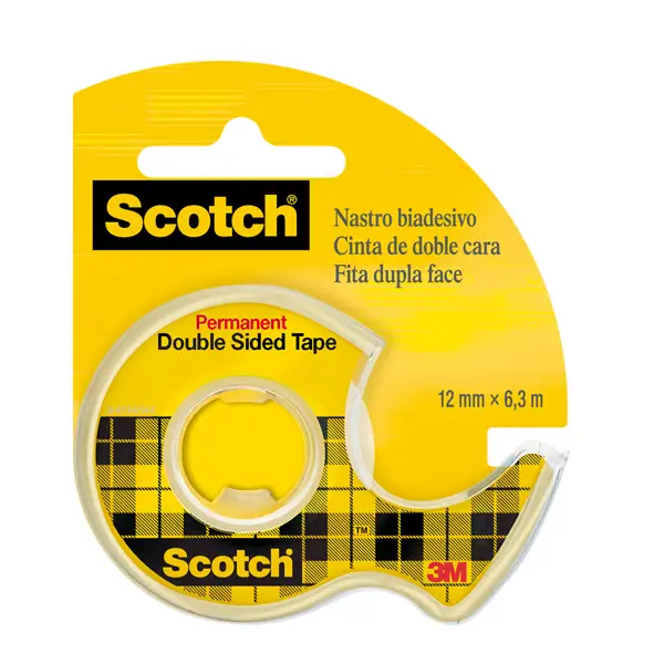 1x NASTRO BIADESIVO ScotchR 6,3MTX12MM 665-136D PERMANENTE S/LINER IN CHIOCCIOLA