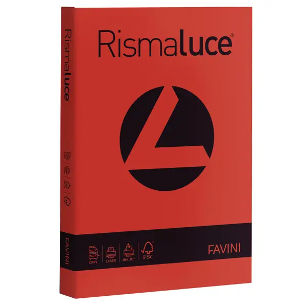 1x Carta RISMALUCE 200gr A4 125fg rosso scarlatto 61 FAVINI