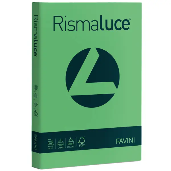 1x Carta RISMALUCE 200gr A4 125fg verde 60 FAVINI