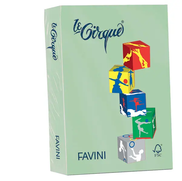1x Carta LECIRQUE A4 80gr 500fg verde pastello 107 FAVINI