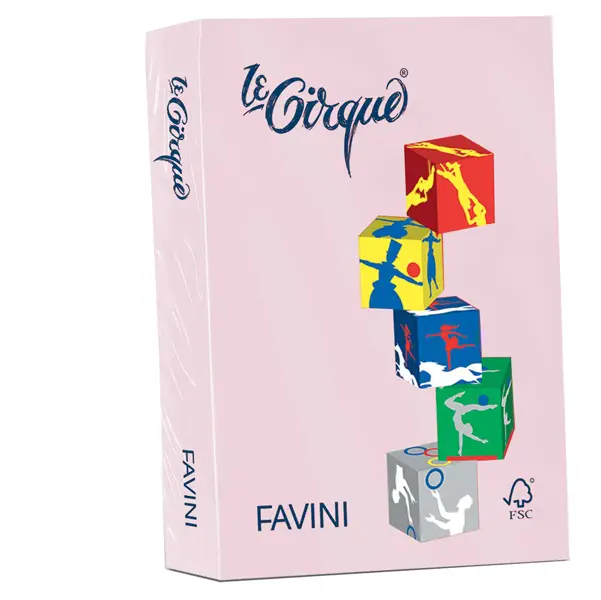 1x Carta LECIRQUE A4 80gr 500fg rosa pastello 108 FAVINI