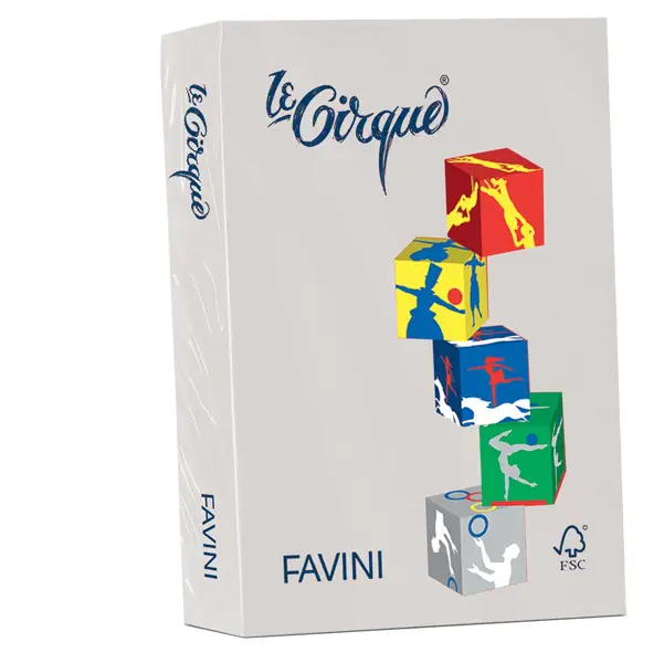 1x Carta LECIRQUE A4 80gr 500fg grigio pastello 109 FAVINI