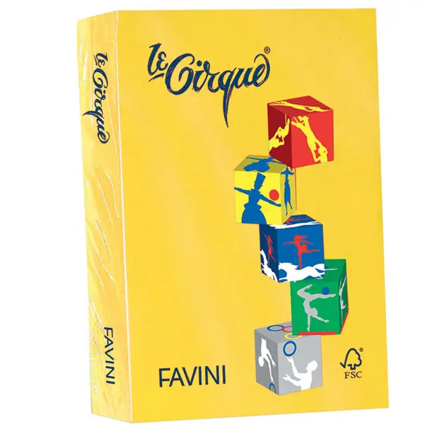 1x Carta LECIRQUE A4 80gr 500fg giallo zolfo 200 FAVINI