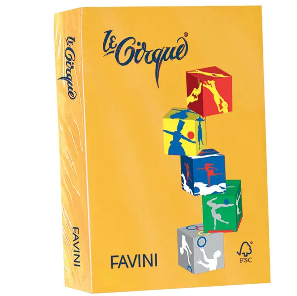 1x Carta LECIRQUE A4 160gr 250fg giallo oro 201 FAVINI
