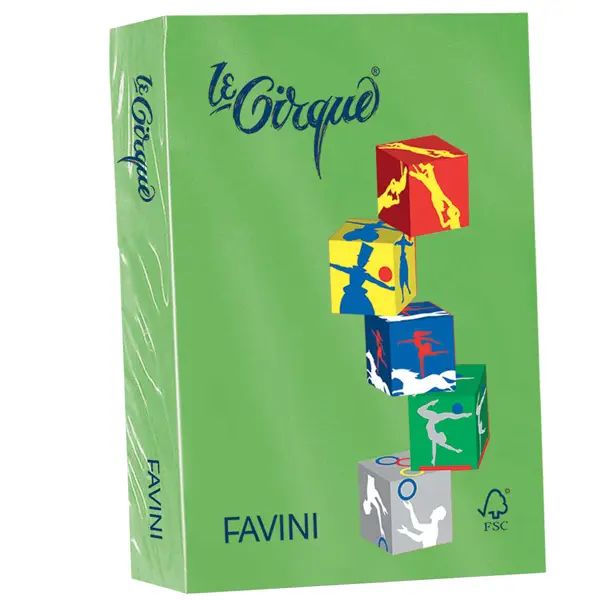1x Carta LECIRQUE A4 160gr 250fg verde prato 203 FAVINI