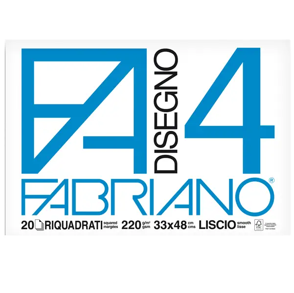 1x ALBUM FABRIANO4 (33X48CM) 220GR 20FG LISCIO SQUADRATO