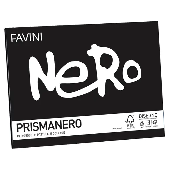 20x Album PRISMANERO 10fg 128gr 24x33cm monoruvido FAVINI
