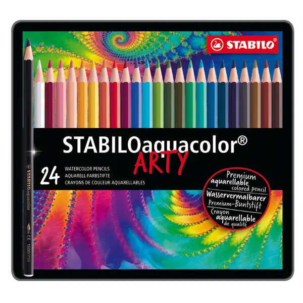1x Astuccio metallo 24 pastelli Stabilo AQUACOLOR 1624