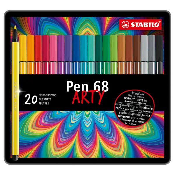 1x SCATOLA METALLO 20 PENNARELLI PEN 6820 STABILO