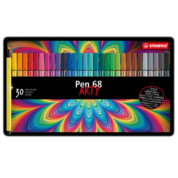 1x SCATOLA METALLO 30 PENNARELLI STABILO PEN 6830