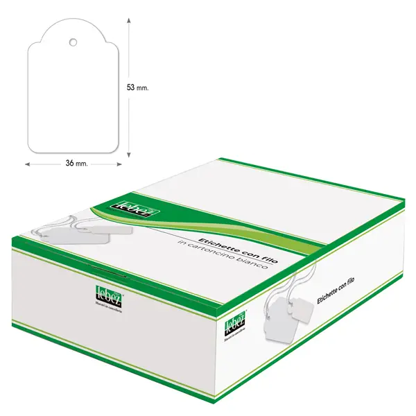1x SCATOLA 500 ETICHETTE CON FILO A392 (36X53MM)