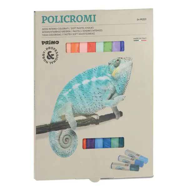 1x ASTUCCIO 24 GESSI POLICROMI QUADRATI 13x13x80mm