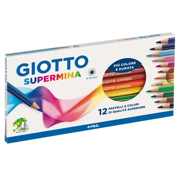 1x ASTUCCIO 12 PASTELLI SUPERMINA GIOTTO