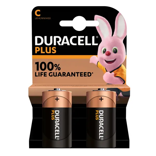 1x Blister 2 pile MN1400 Duracell PLUS 100 - MEZZA TORCIA C