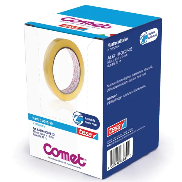 10x NASTRO ADESIVO 66MTX15MM CELLO 64-160 COMET